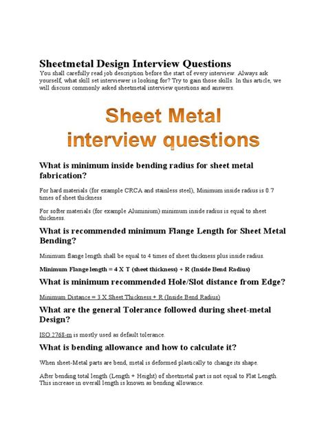 basic sheet metal interview questions|metal fabrication interview questions.